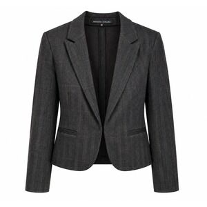 Amanda + Chelsea Petite M Charcoal Herringbone Windowpane Blazer Jacket NEW